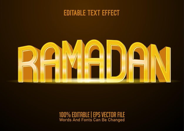 Luxury gold vector ramadan text effect