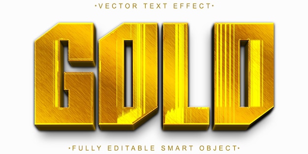 Luxury Gold Vector Volledig bewerkbaar Smart Object Text Effect