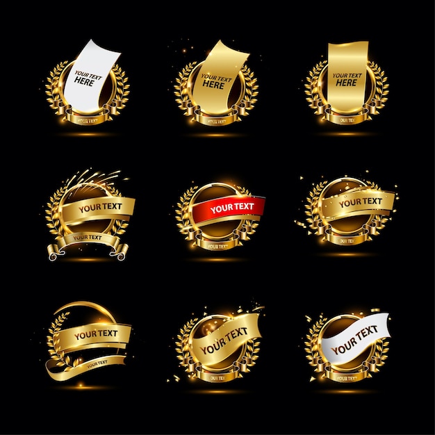 Luxury golden badge collection