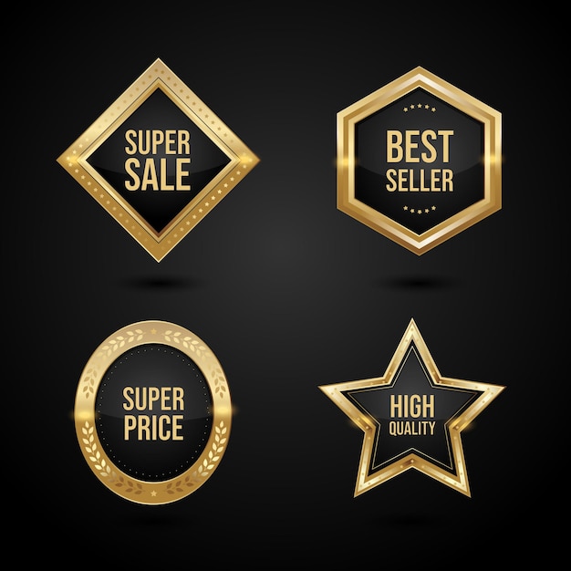 Luxury golden badge and labels set design