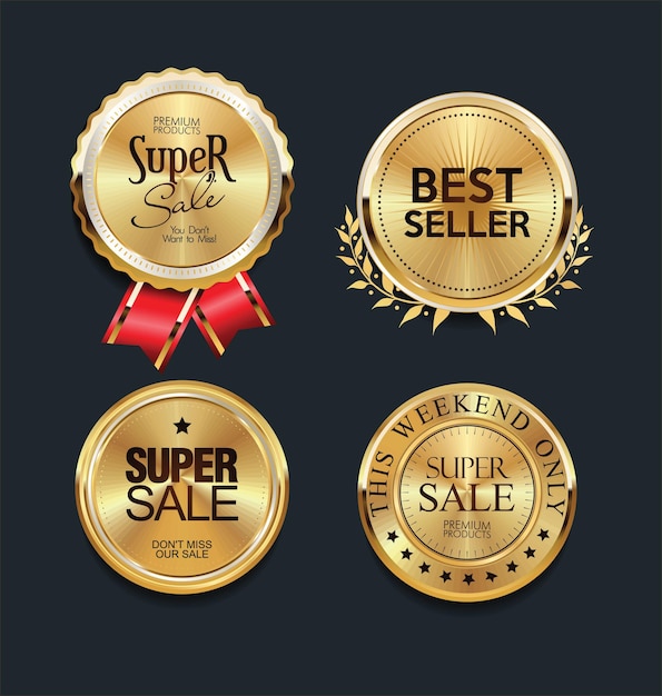 Luxury golden  badges and labels collection