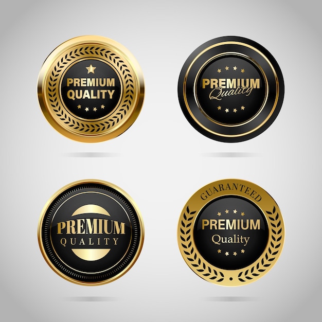 Luxury golden badges and labels Retro vintage circle badge design