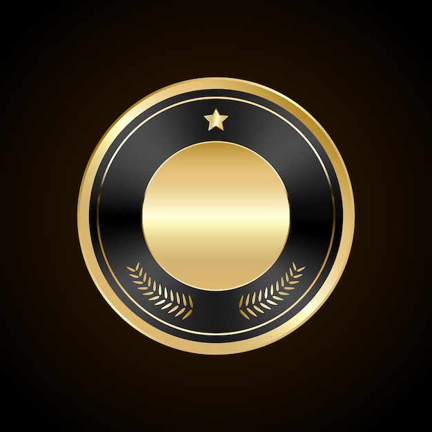 Vector luxury golden black badges and labels retro vintage circle badge design