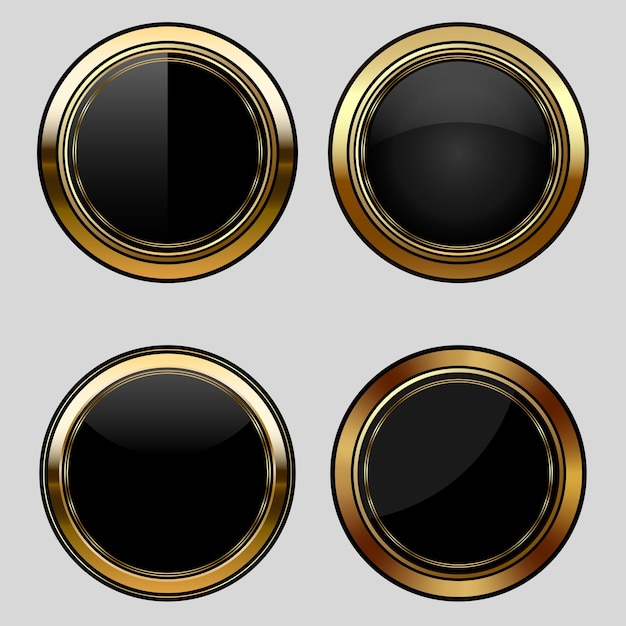 Vector luxury golden black badges and labels retro vintage circle badge design