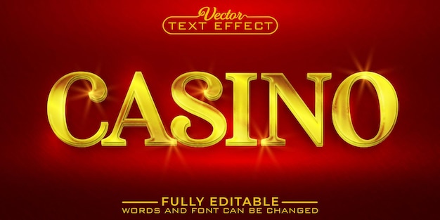 Luxury Golden Casino Vector Editable Text Effect Template