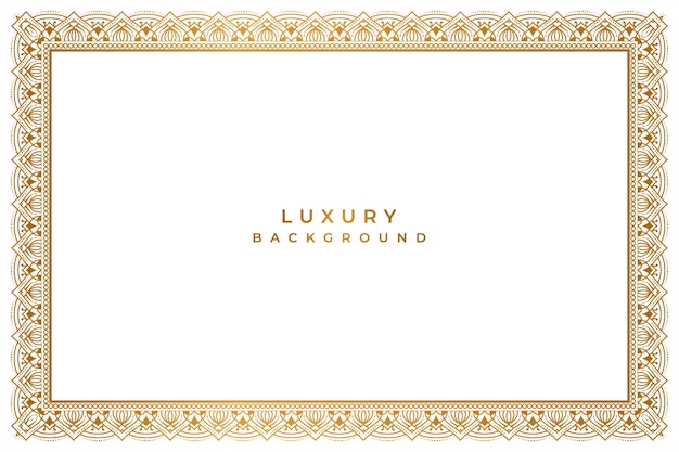 luxury golden certificate page border frame template wedding invitation card islamic background