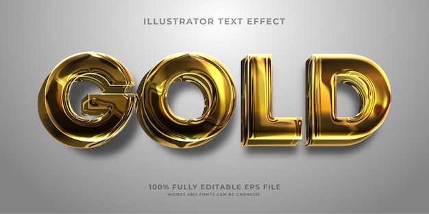 Luxury golden chrome text effect