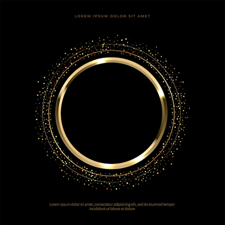 Vector luxury golden circle with sparkles background  