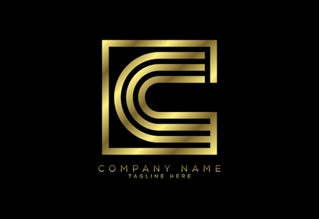 Luxury golden color line letter C Graphic Alphabet Symbol for Corporate Business Identity