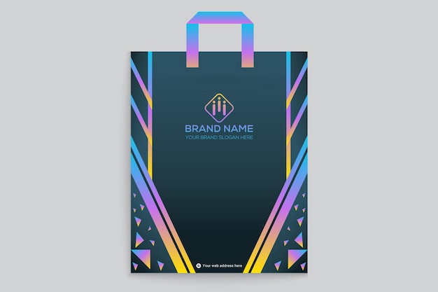 Luxury golden color shopping bag mockup