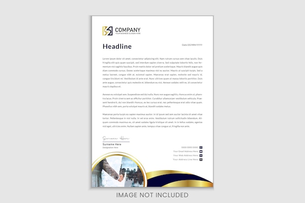 Luxury golden corporate and creative letterhead template design