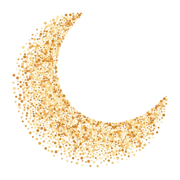 Vector luxury golden crescent half moon gold glittering background