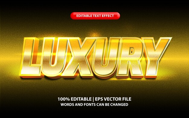 Luxury golden editable 3d text effect style