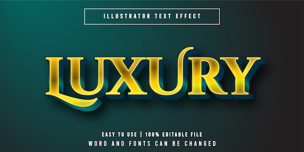 Vector luxury, golden editable text effect on green background