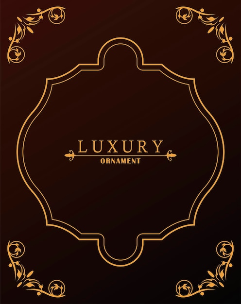Luxury golden frame victorian style in red wine background