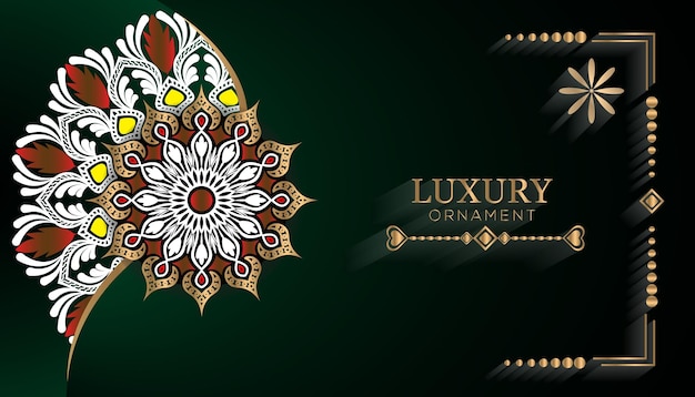 Luxury golden geometric mandala ornament shape background.vector ethnic mandala
