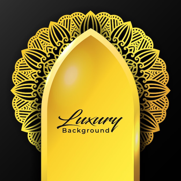 Luxury golden gradient mandala background vector ornament