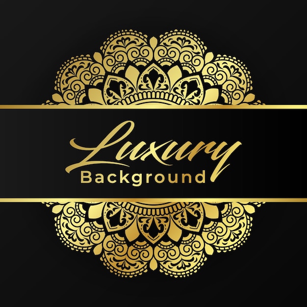 Luxury golden gradient mandala background vector ornament