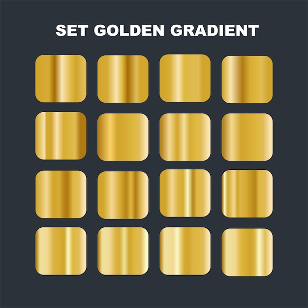 luxury golden gradient  swatches set