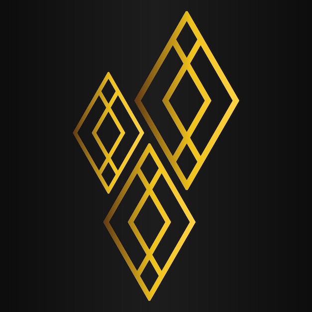 luxury golden hexagon design element