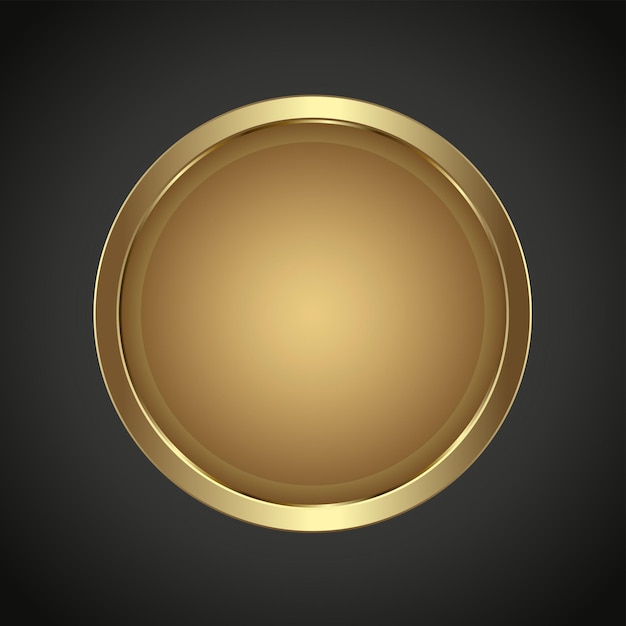 Luxury golden iron web button on dark gradient background for multipurpose infographic design