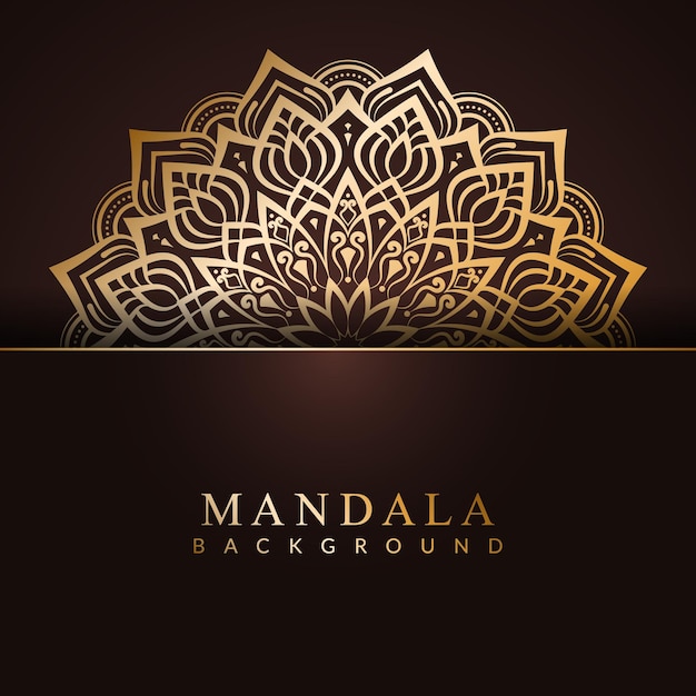 Luxury golden islamic floral arabesque mandala background for wedding invitation card template