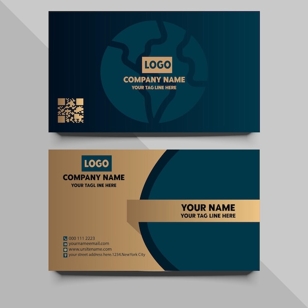 Luxury golden line business identity cards template