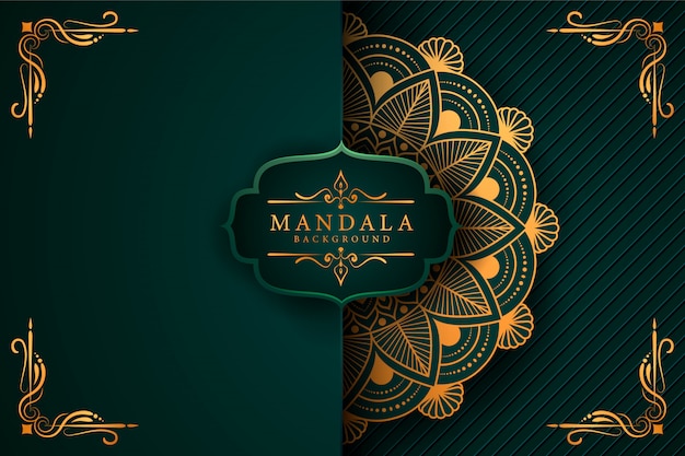 Luxury golden mandala background with golden arabesque arabic islamic east style