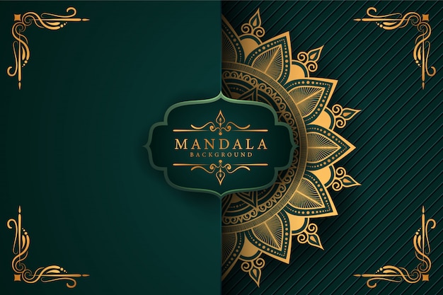 Luxury golden mandala background with golden arabesque arabic islamic east style