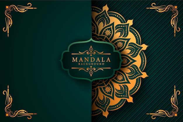 Luxury golden mandala background with golden arabesque arabic islamic east style