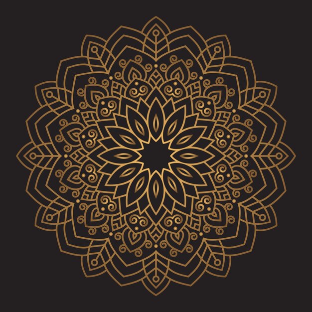 Vector luxury golden mandala decorative pattern background