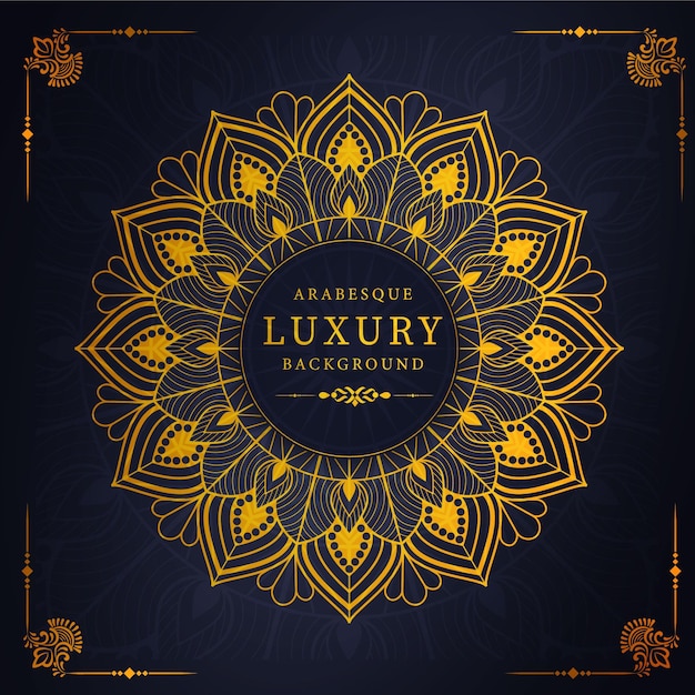 luxury golden mandala design islamic style