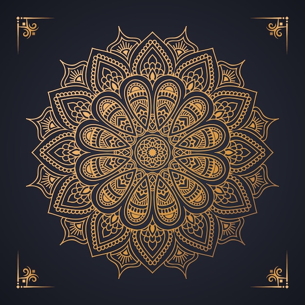 Luxury golden mandala design with background