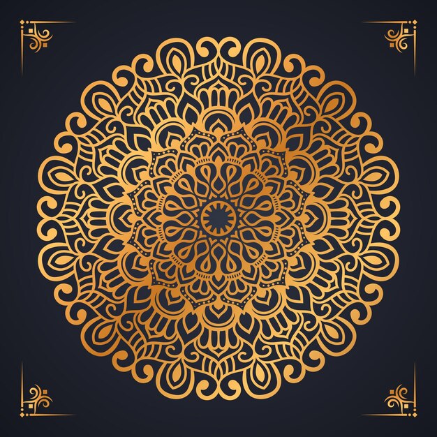 Luxury golden mandala design with background