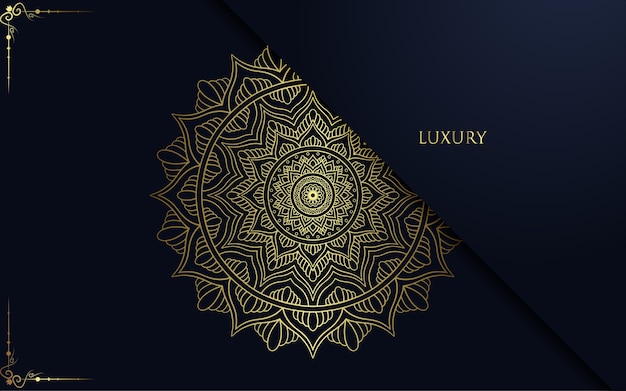 Vector luxury golden mandala ornate background.