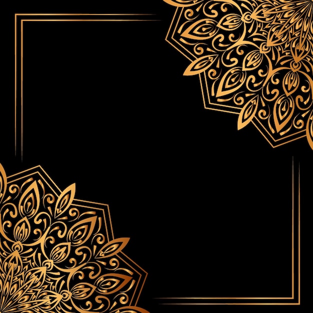 Luxury Golden Mandala Vintage Title Frame With Islamic Invitation Wedding Card Or Ramadan Kareem