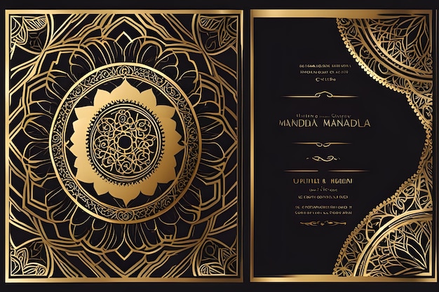 Luxury Golden Mandala Wedding Invitation Card