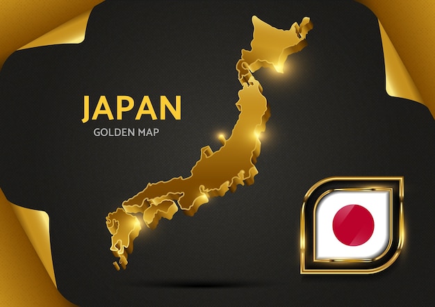 Vector luxury golden map japan