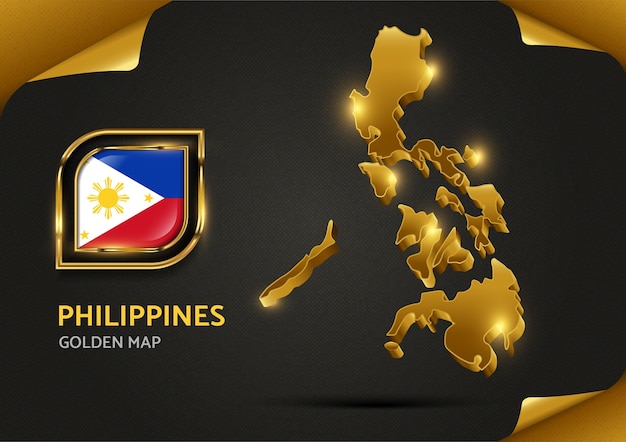 Luxury golden map philippines