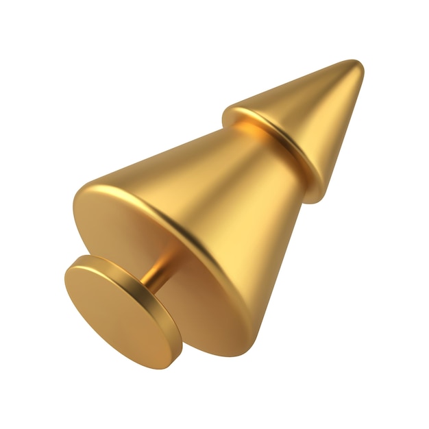 Роскошная золотая металлическая елочная игрушка вешалка диагональная изометрическая 3d векторная иллюстрация