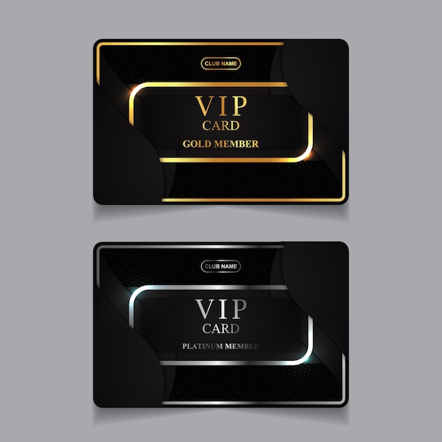 Vector luxury golden and platinum vip member card design template