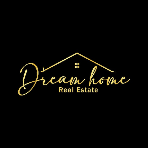 Vector luxury golden real estate logo template design