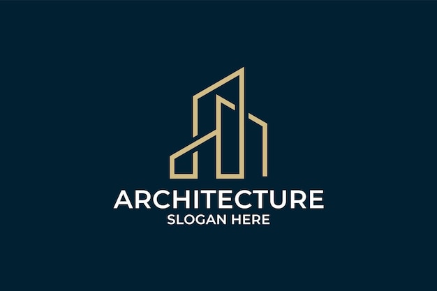 Luxury golden real estate logo vector design