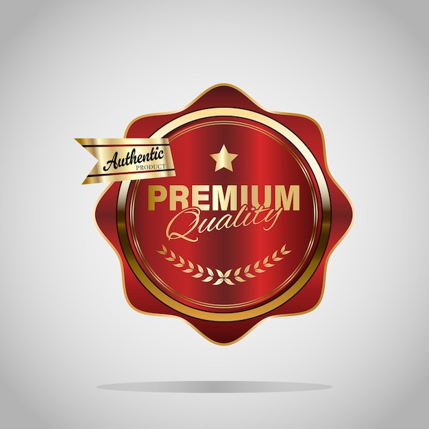 Vector luxury golden red badges and labels retro vintage circle badge design