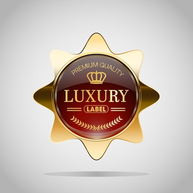 Vector luxury golden red badges and labels retro vintage circle badge design