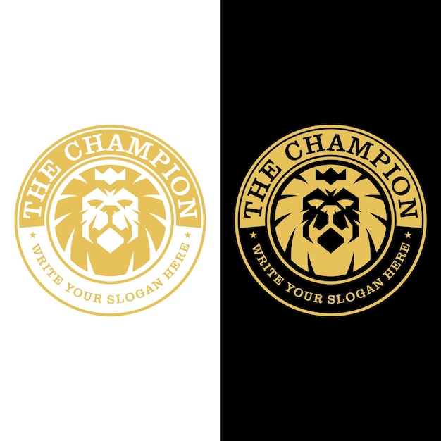 Luxury golden royal lion king logo design