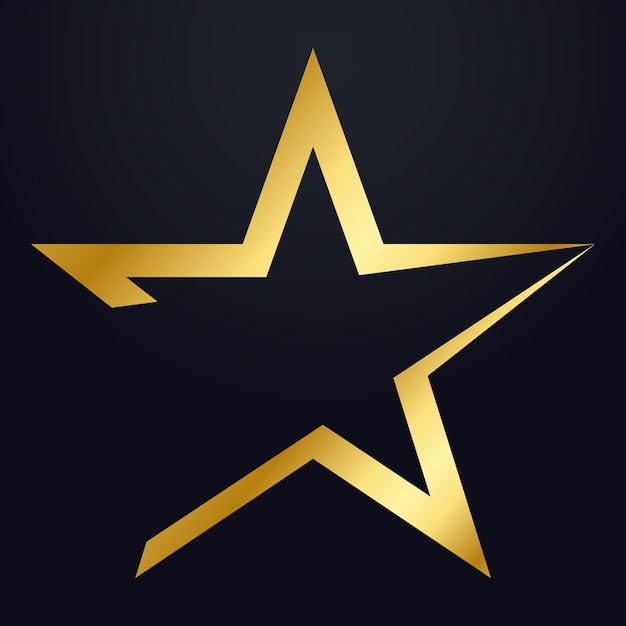 豪華なゴールデン スター ロゴ シンボル ベクトル デザイン テンプレート、エレガントなスタイルの黒の背景