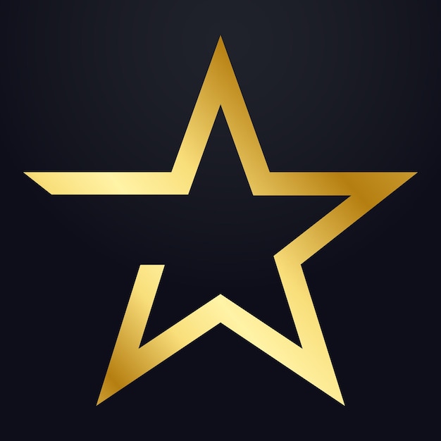 Роскошный логотип Golden star Symbol Vector дизайн шаблона, элегантный стиль черный фон