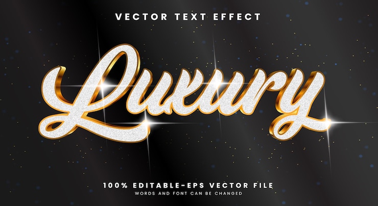 Vector luxury golden style editable text effect template