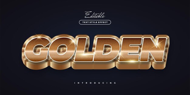 Luxury golden text style with 3d and textured effect editable text style effect